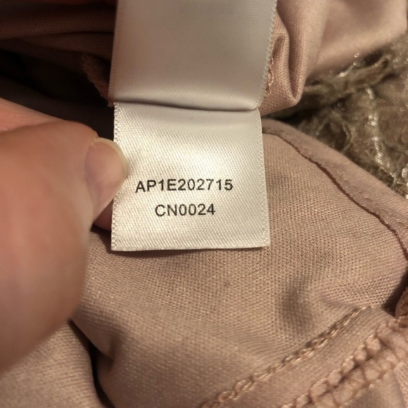 ADRIANNA PAPELL Embellished Metallic Lace Gown Dress 14 Blush Mother Wedding - Picture 14 of 14